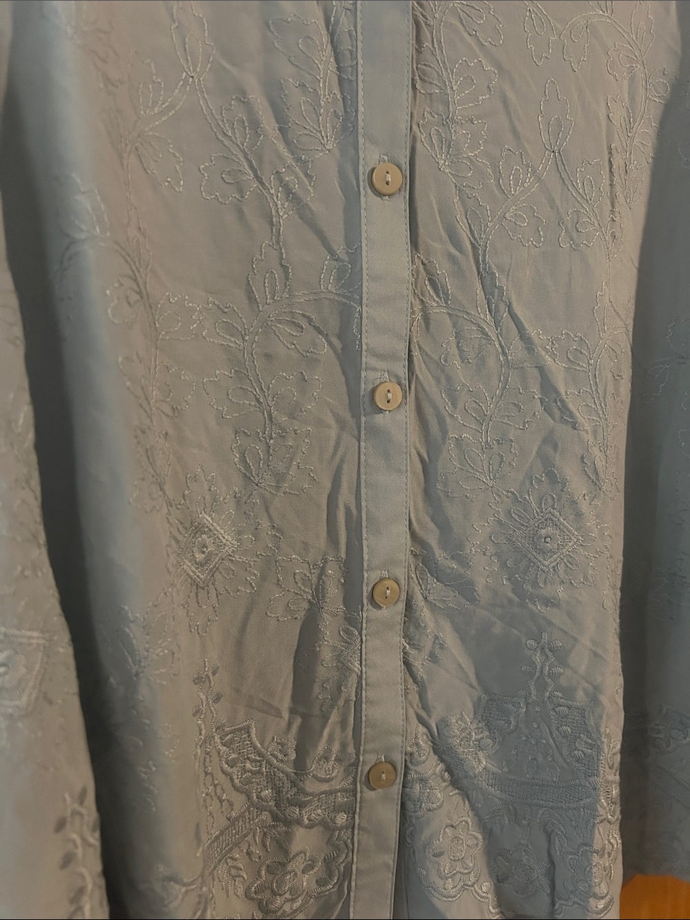 Democracy Embroidered Button-Up Top | Size XL - Picture 4 of 7